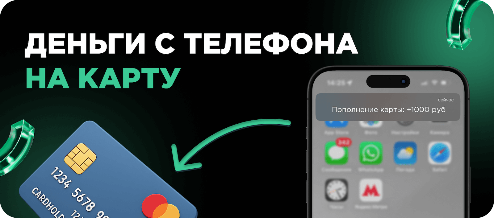 Перевод денег с телефона на карту